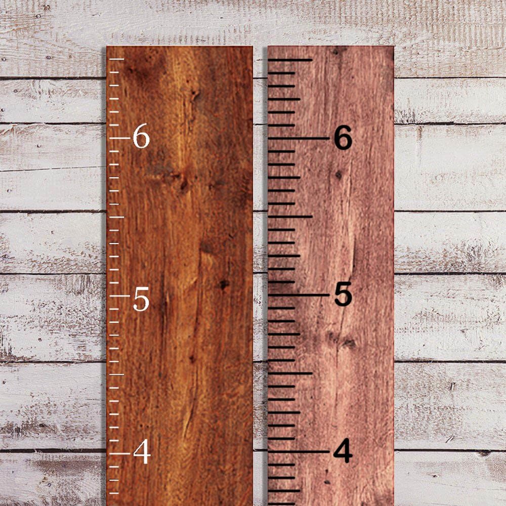 Vinyl Growth Chart Decal DIY Ruler Decal Kit Kids Height Ruler Measuring Tape Sticker (Black Matte, 6.5in Wide x 6.5ft. Tall)