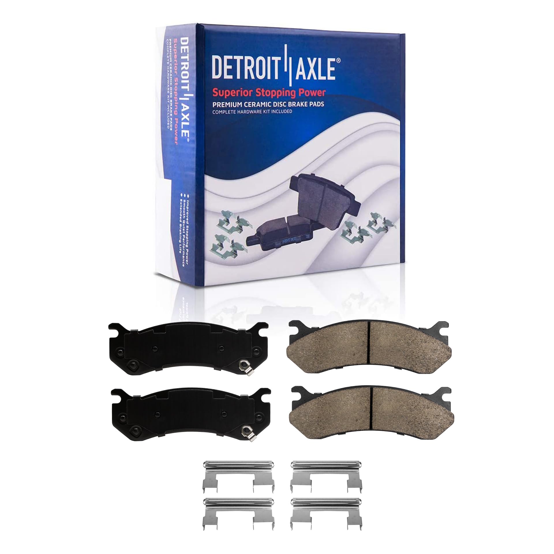 Detroit Axle - Rear Brake Pads for Chevrolet Silverado GMC Sierra 2500 HD 3500 Hummer H2 Avalanche Yukon XL Suburban 2500, Ceramic Brake Pads w/