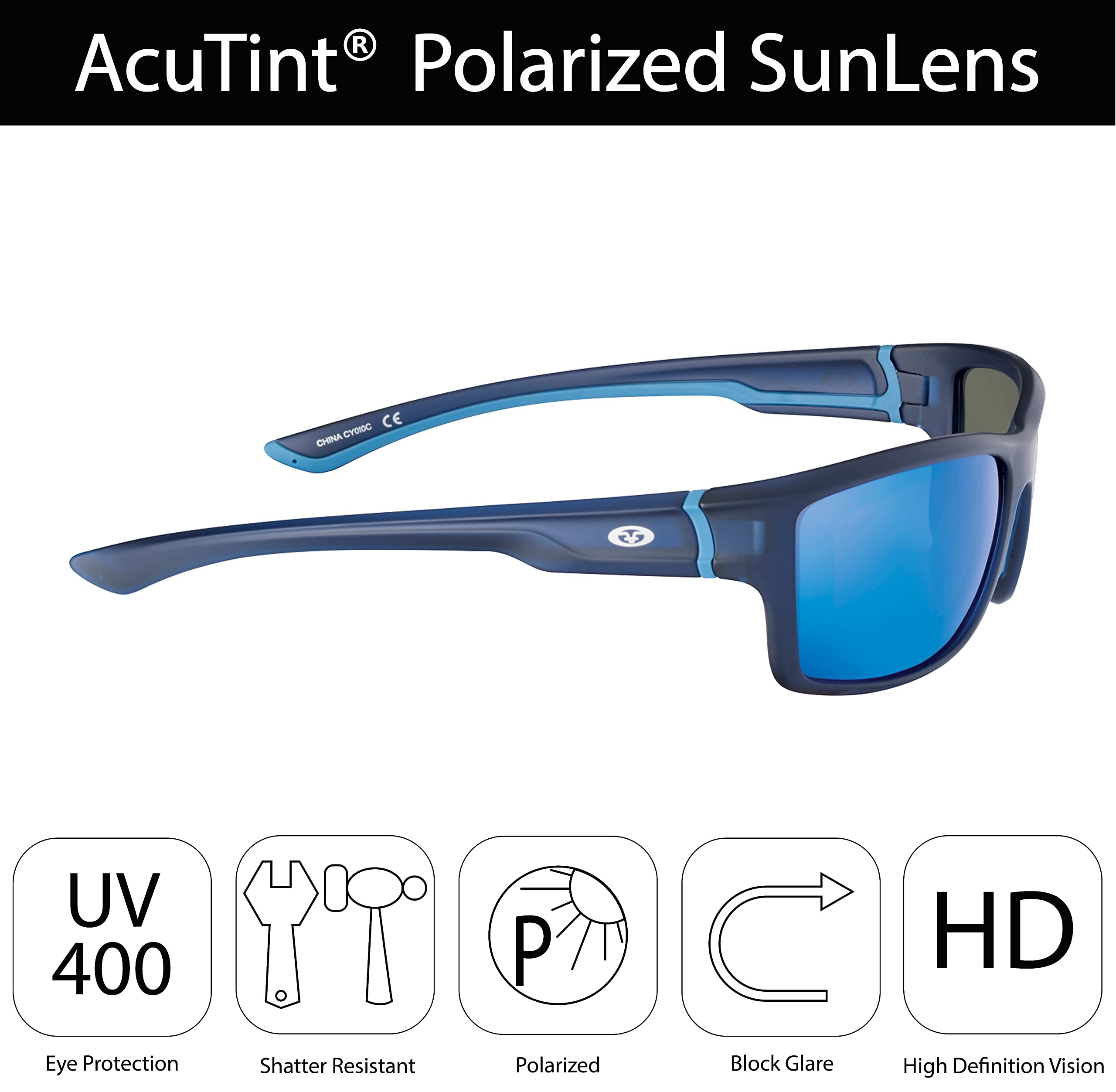 Flying Fisherman Cove Polarized Sunglasses with Matte Crystal Frames, Navy Blue Mirror Lenses 2
