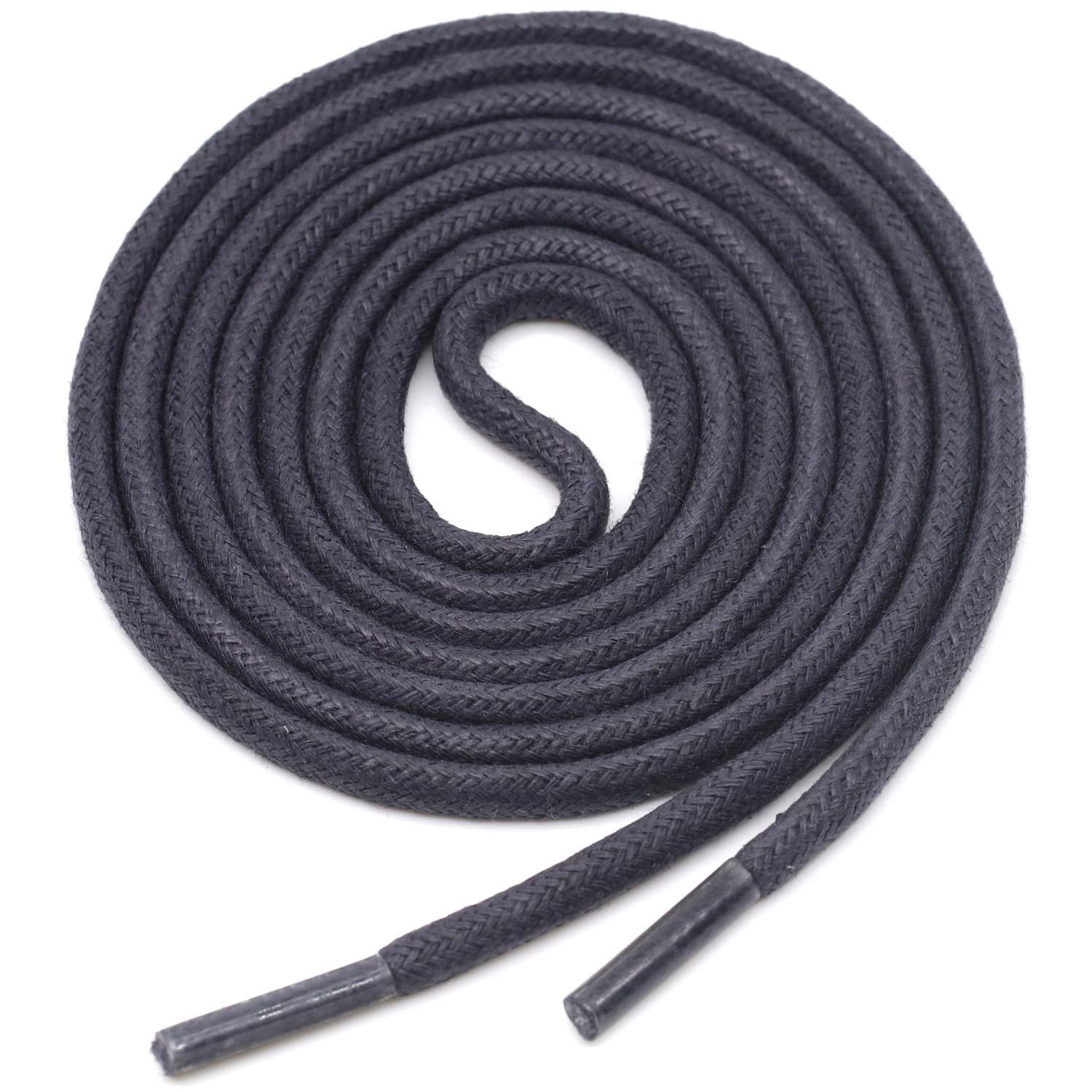 YJRVFINE Dress Shoe Laces for Men, 2 Pairs Round Waxed Shoelaces, Wax Shoestrings for Oxford Shoes Chukka Boots