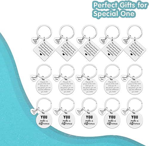 Miniatura 7 de Xiahuyu 15 piezas de regalos de agradecimiento, llavero de agradecimiento para empleados, empleados, compañeros de trabajo, regalos de