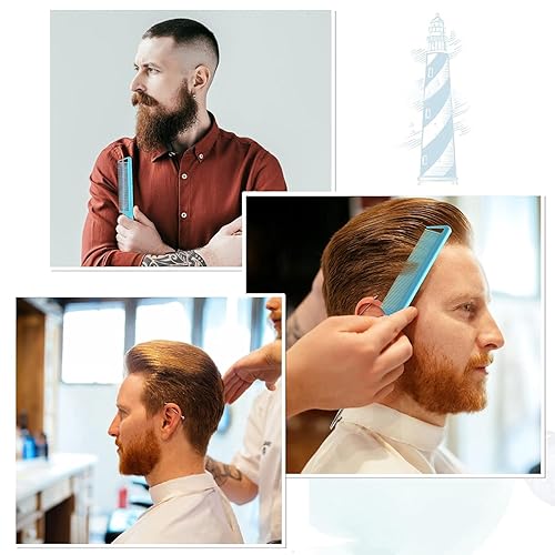 Miniatura 7 de Peine de cola de rata, peine de separación, juego de peines de cola de rata, peines de metal largo de acero, peines para estilistas, peines para