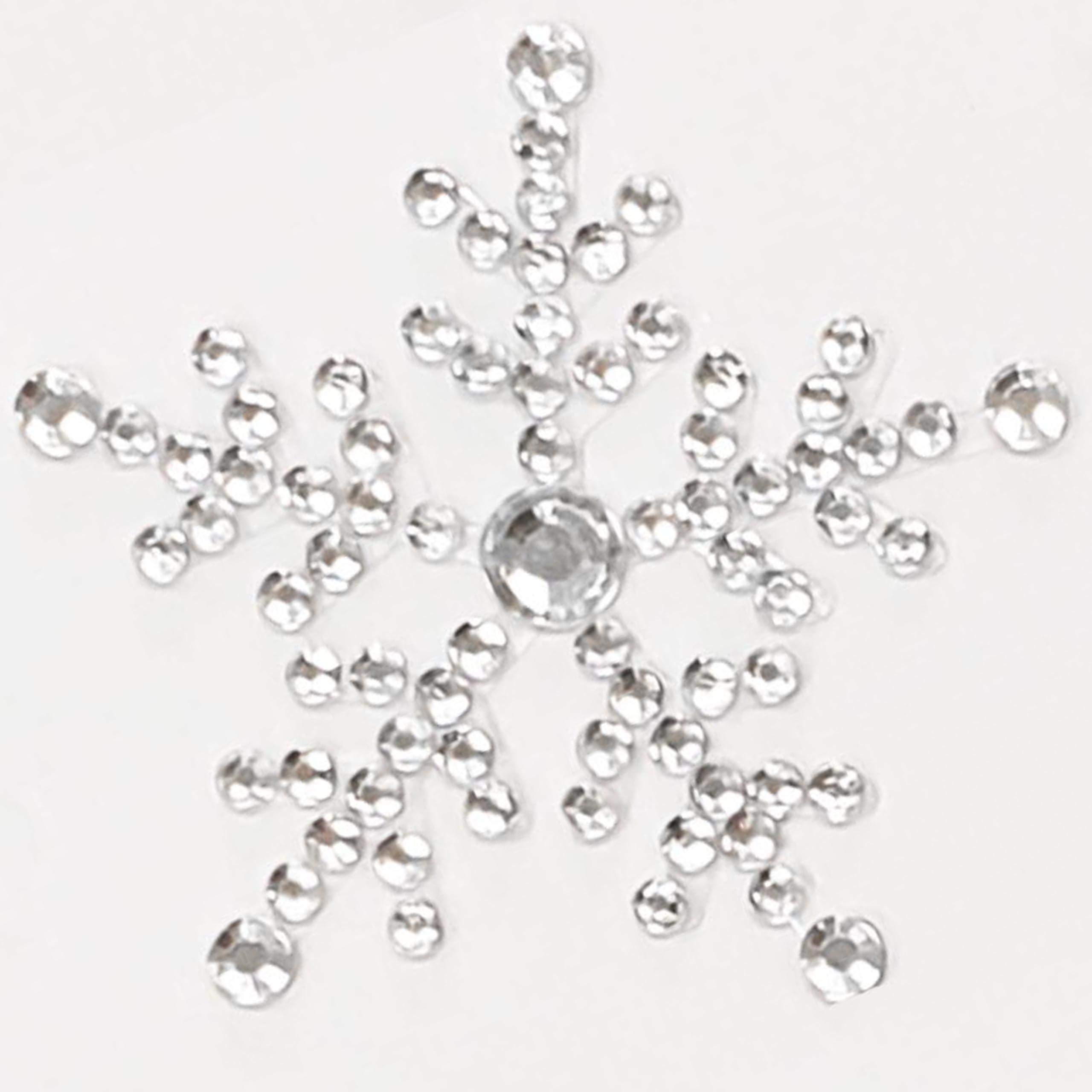 Pebble Eleven 3.5Cm Snowflake Assorted Diamante & Pearl Stickers - Self Adhesive Rhinestone And Pearl Card Embellishments (, 6)