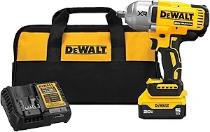 DEWALT 20V MAX Cordless Impact Wrench Kit, 20V MAX, 1/2" Hog Ring With 4-Mode Speed, Includes Battery, Charger and Kit Bag (DCF900P1)