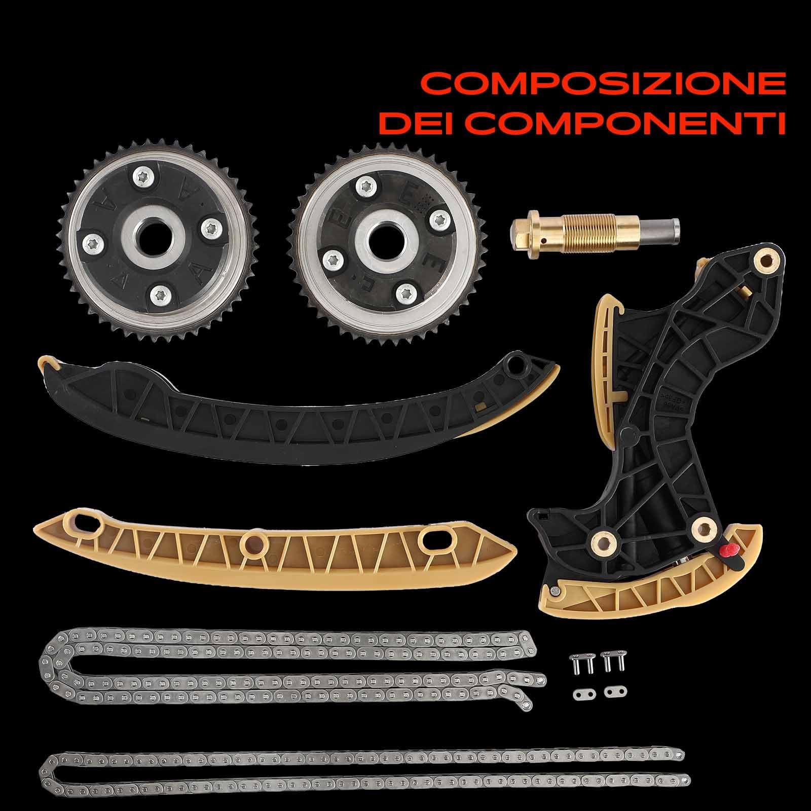 Frankberg Kit catena di distribuzione A2710500900 | Compatibile con: Sprinter 3-T pianale/telaio 906, Autobus Sprinter 3-T n.906, Classe CLC CL203, SLK R171