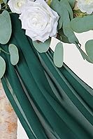 Vista 4 de Paneles de tela drapeados de arco de boda de 20 pies, decoración de camino de mesa de gasa verde esmeralda, cortinas de tela, cortinas de cenador