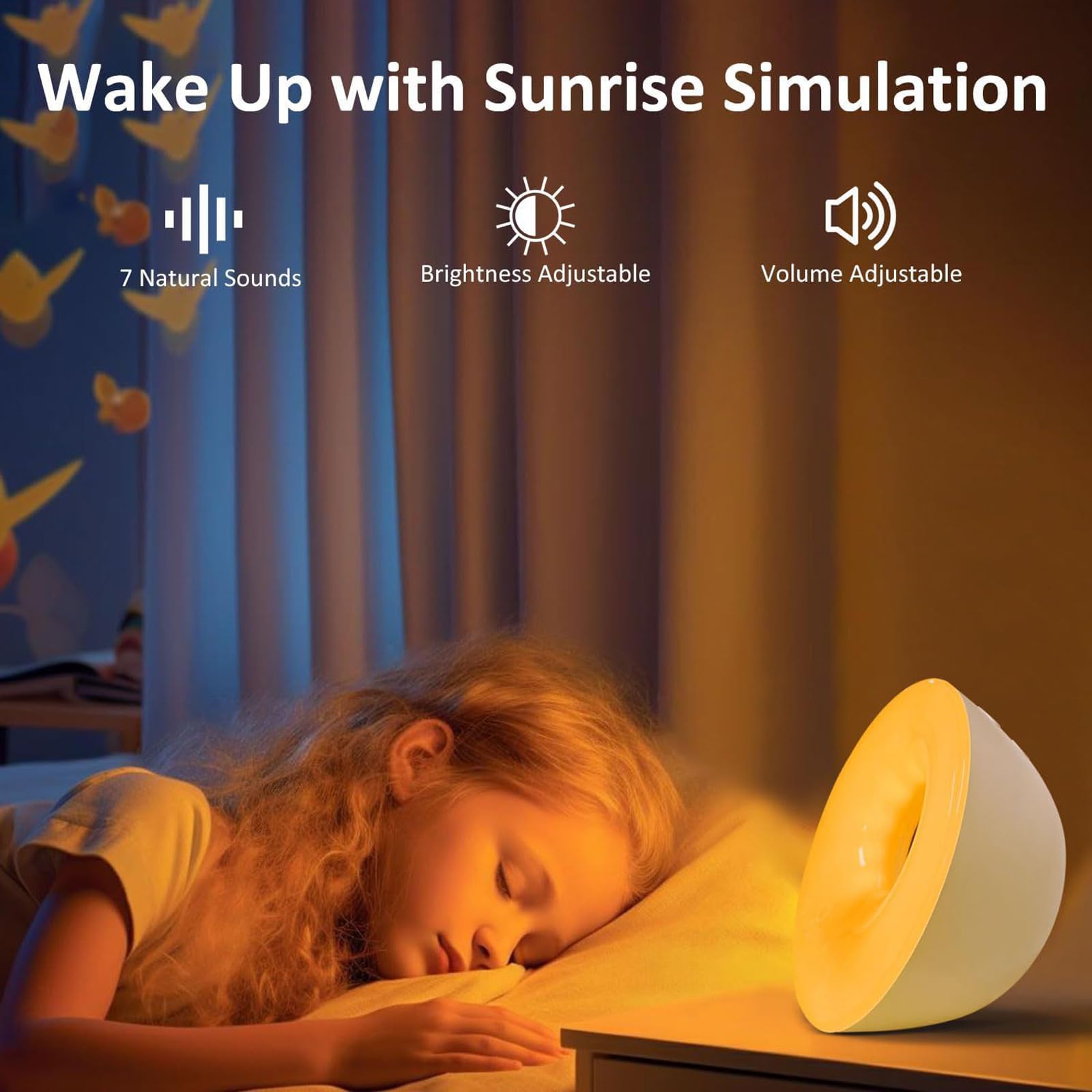 5-in-1 Night Light Bluetooth Speaker, LED Nachttischlampe mit Bluetooth Lautsprecher, Wecker, White Noise, Touch LED Tischlampe Dimmbar Farbwechsel mit Fernbedienung, Nachtlicht für Schlafzimmer