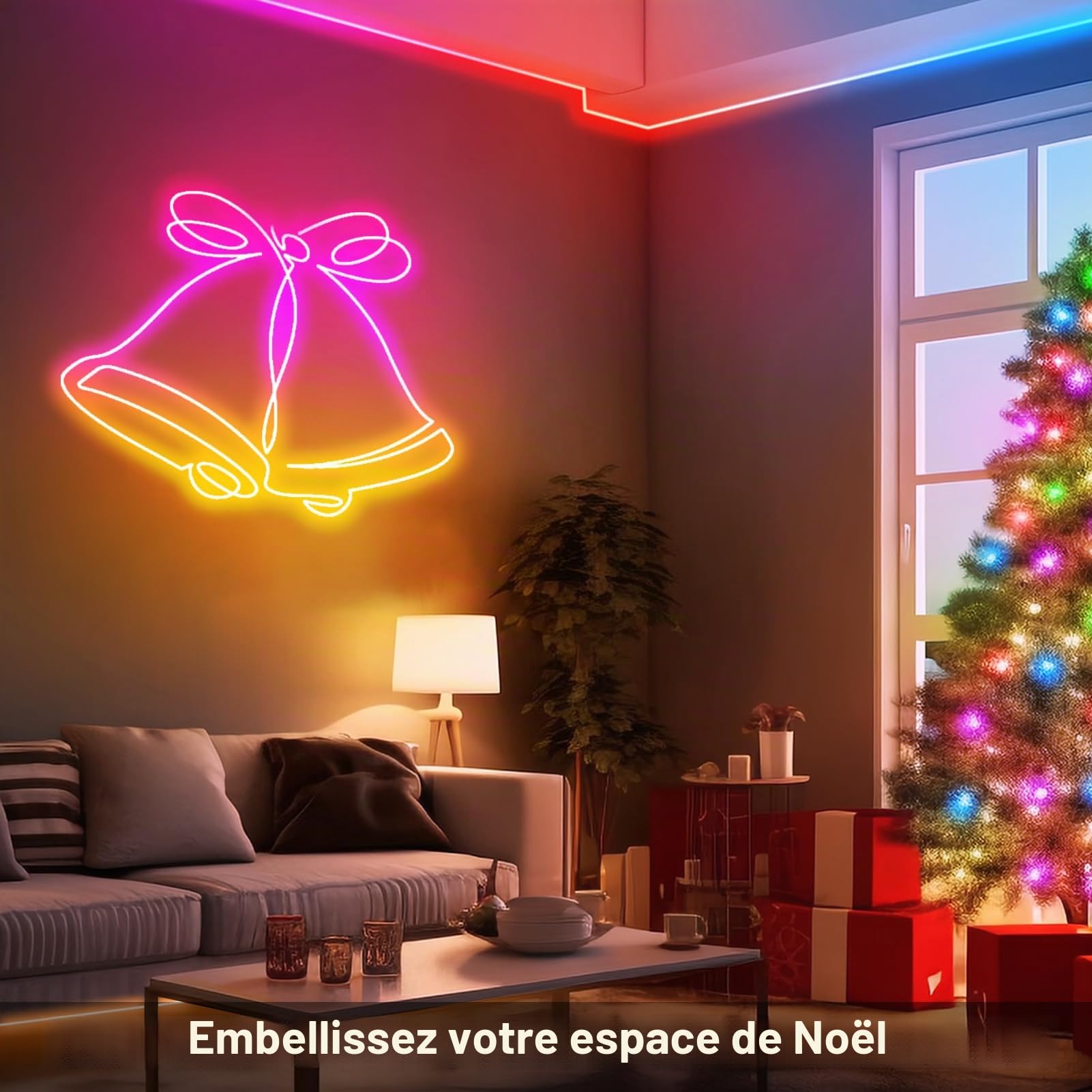 CCILAND Bande néon LED RVB10m 24 V Smart Color Changing Neon Application avec télécommande Silicone DIY Haute luminosité Synchronisation de la musique Ultra flexible Pour chambre à coucher Décoration
