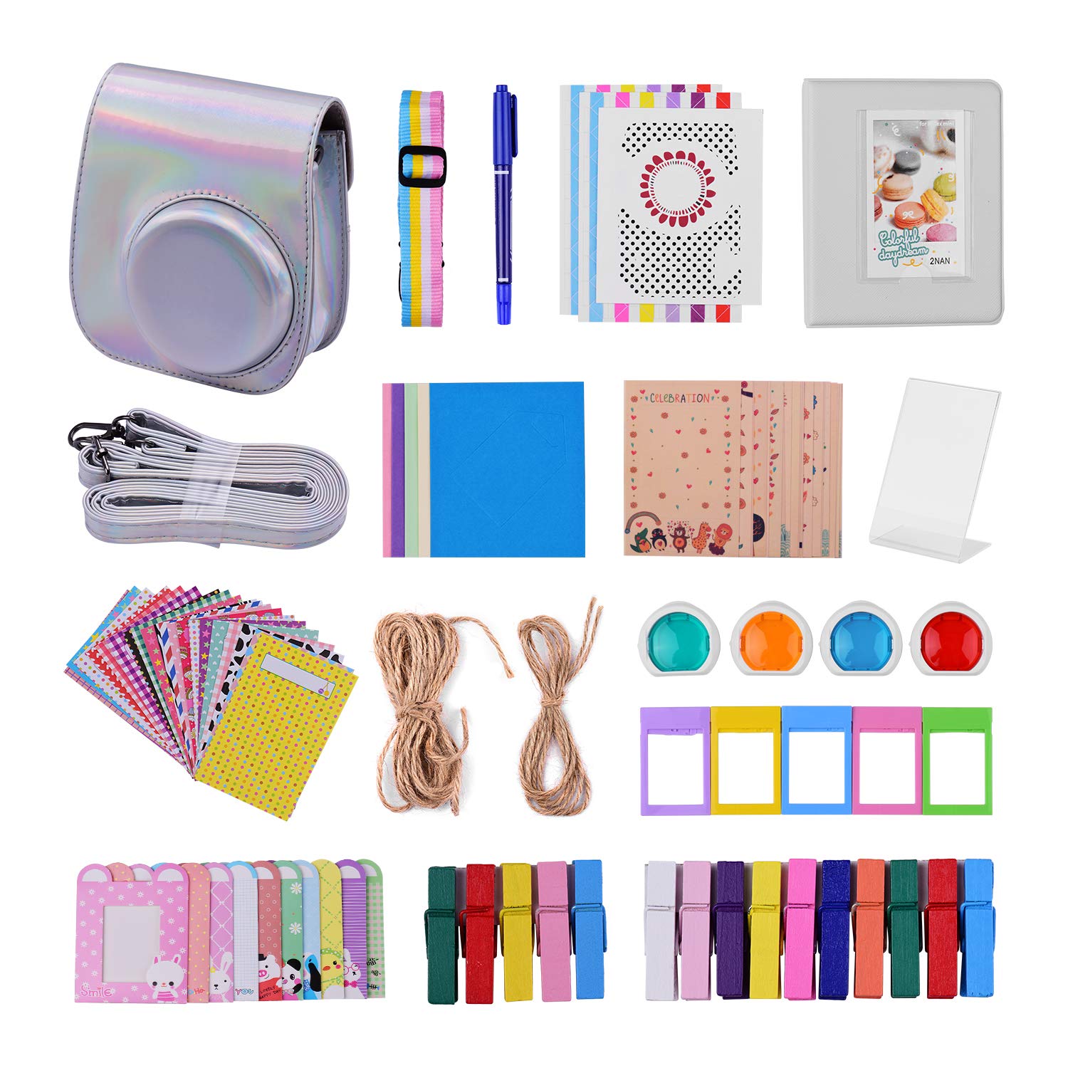 Sponsored Ad – Andoer 12-in-1 Instant Camera Accessories Bundle Kit for Fujifilm Instax Mini 11 Including Camera Bag/Camera Strap/Photo Album/Photo Clips/Photo Frame/Hanging String/Stickers/Pen/Filters