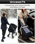 Waterproof Baby Car Seat Cover, Warm Carseat Cover for Cold Weather, Infant Car Seat Canopy with 2 Breathable Vents, 3D Mink Dot Baby Carrier Cover for Boys & Girls