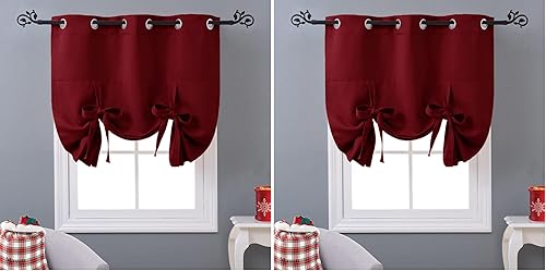 Miniatura 10 de NICETOWN - Cortina con ojales y cordones para amarrar (un panel, 46 pulgadas de ancho x 63 pulgadas de largo)