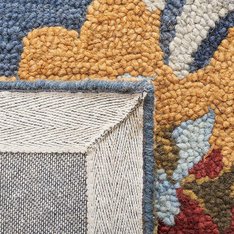 Image of Embossed Handmade GH Wool Thick Geometrical Carpet is a Stylish and Practical Addition to Any Living Room 7X9
