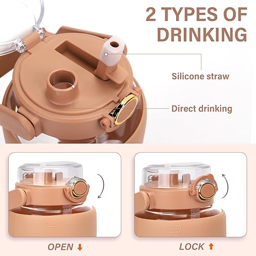 Miniatura 3 de XIAPIA Botella de agua para niños con pajita de 12 oz