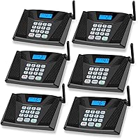 SANZUCO Wireless Home Intercom System: 5300ft Range, Full Duplex Hands-Free, Auto Answer, Group Call, 6-Pack Black