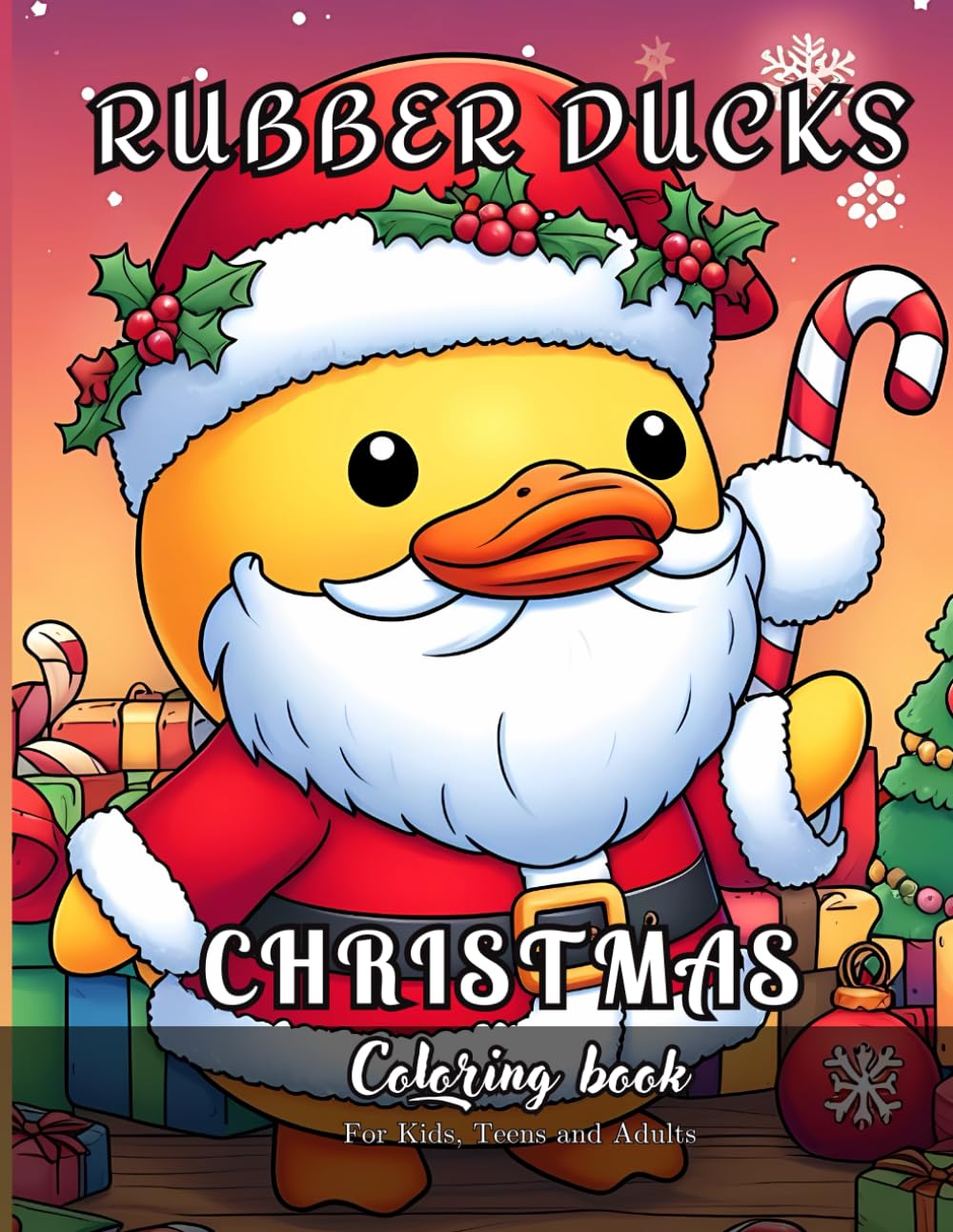 Rubber Ducks Christmas Coloring Book for Kids, Teens and Adults: 47 simple images to Stress Relief and Relaxing Coloring (Quacky Creations: Rubber Duck Coloring Books)
