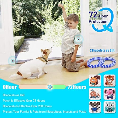 Miniatura 5 de Paquete de 90 calcomanías de parches de mosquitos para niños y adultos, citronela natural, citronela y eucalipto, hasta 24 horas de protección