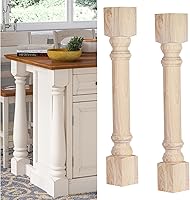 Vista 8 de Patas de Isla de Cocina de Madera de 35 1/2 pulgadas de Alto x 3 1/2 pulgadas de Ancho x 3 1/2 pulgadas de Profundidad, 2 Piezas Columnas