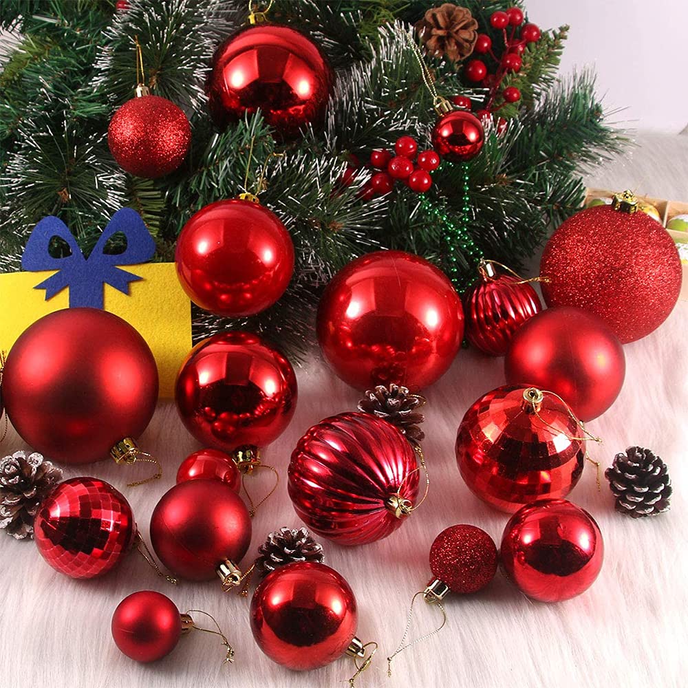 Set d ornament per albero d Natale n oro rosa da 11 pezz con splenddo topper, pallne d