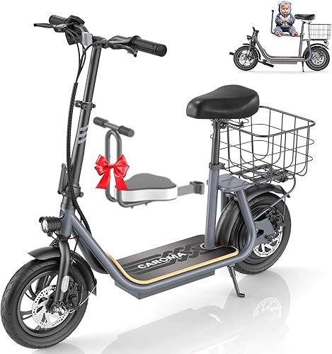 Miniatura 96 de Caroma Electric Scooter with Seat, Max 30 Miles Range&20MPH Speed, Peak 800/1200W Motor, Foldable Electric Scooter for Adults and Teens, Commuter E