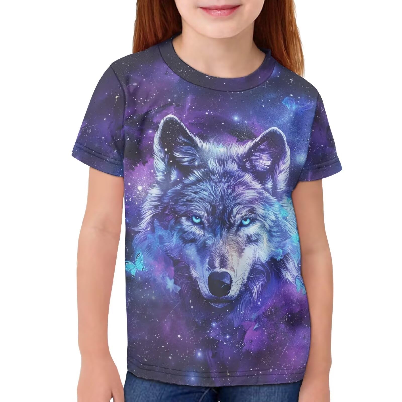 JEOCODY Boys Girls Graphic Tees Funny 3D Printed Short Sleeve T-Shirts 3-16T