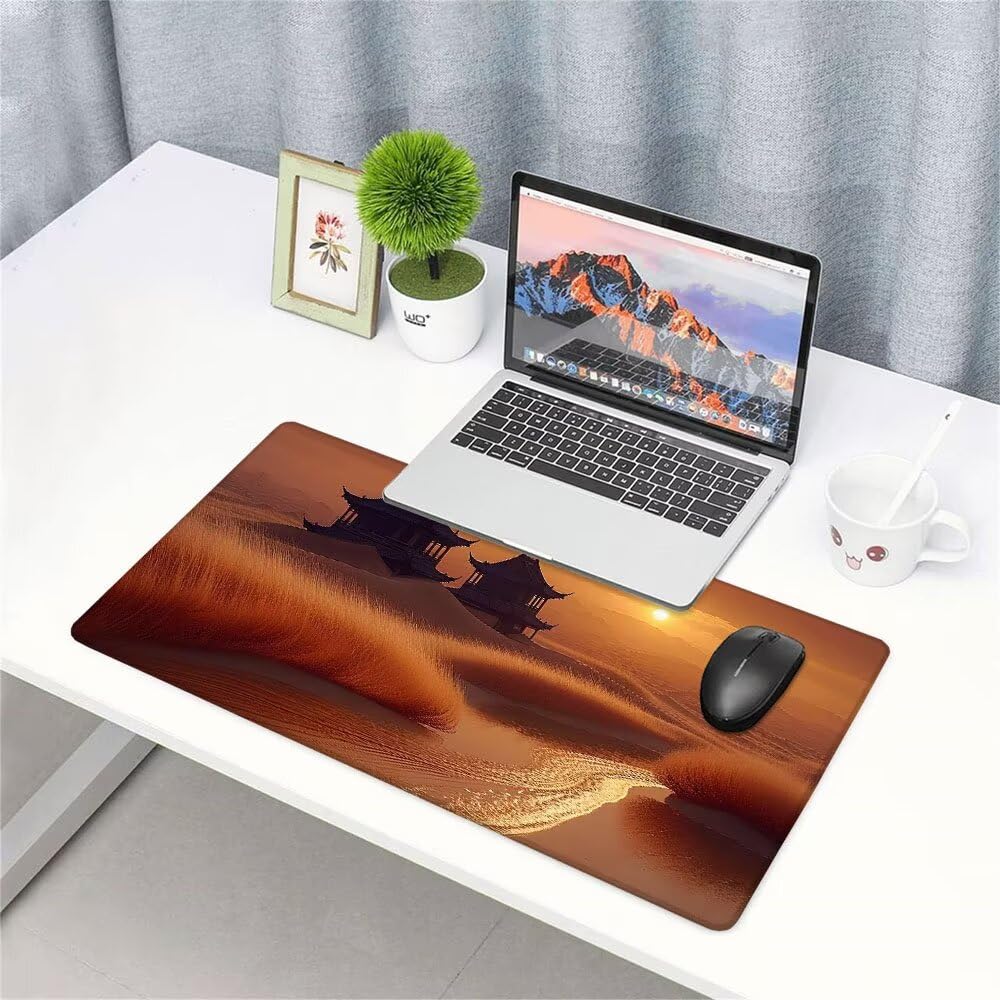 Alfombrilla de Mouse para Juegos, Giallo, XXL, Antideslizante, Impermeable, Diseño de Tramonto, Extendido, Grande, 1200x600x3mm, para PC, Laptop, Ufficio, Famiglia d-590