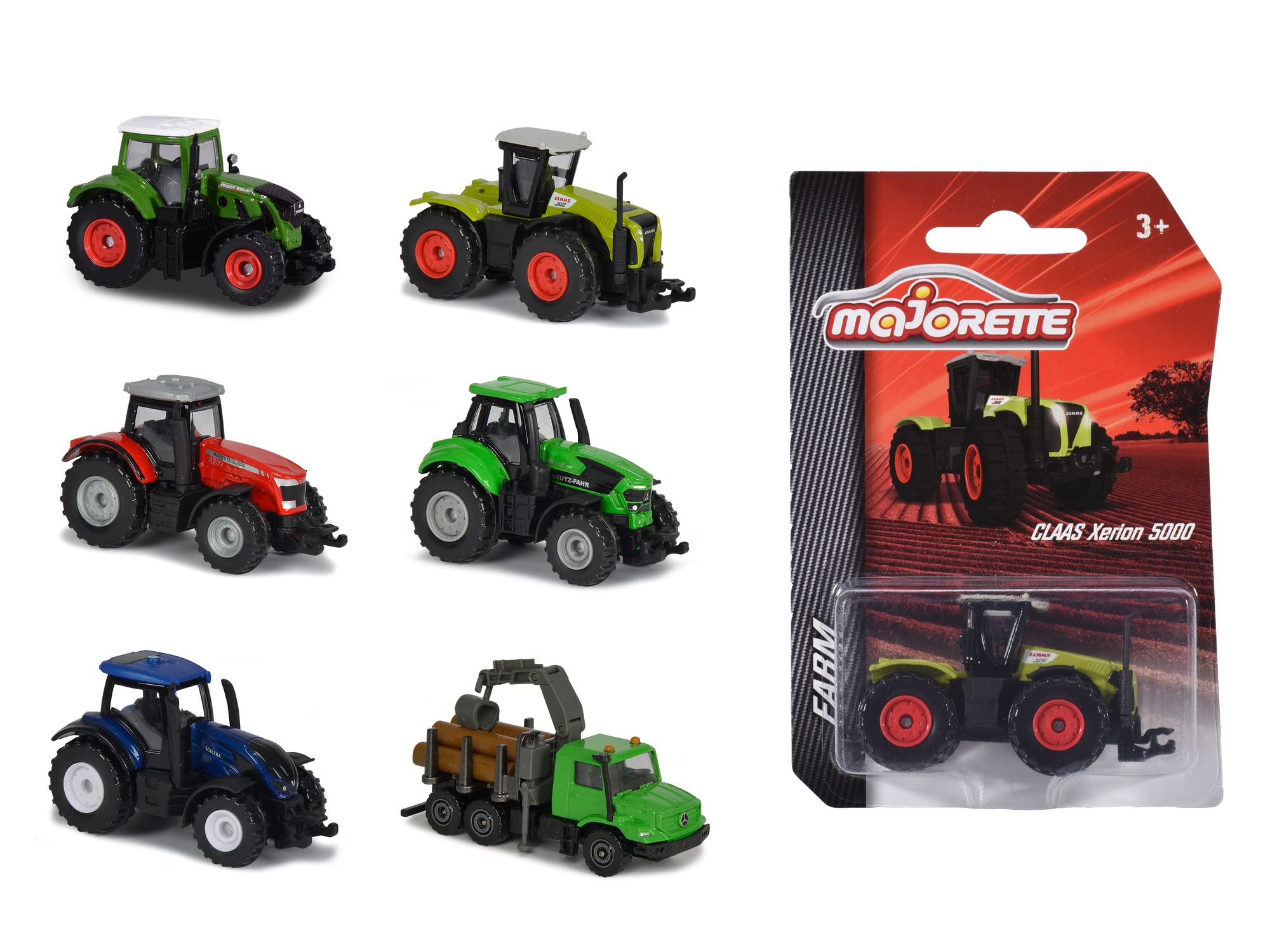 Majorette 212057400SDN Agricultural Vehicles Metal with Freewheel and Steering System, 7 cm, from 3 Years, Available in Various Models and Colours, Random Selection