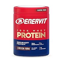 Enervit, 100% Whey Protein, Gusto Cacao, Ideale dopo l’Allenamento, Ricco di Vitamina B6, con Proteine dal Siero del Latte, Senza Zuccheri Aggiunti, Senza Glutine, Barattolo da 420 Grammi
