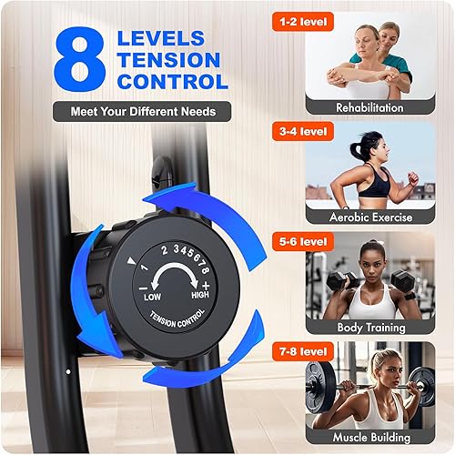 Miniatura 5 de Foldable Exercise Bike, Stable & Sturdy Stationary Bike for Home, 3-in-1 Upright and Recumbent Workout Bike, Comfortable Seat & Backrest, Easy