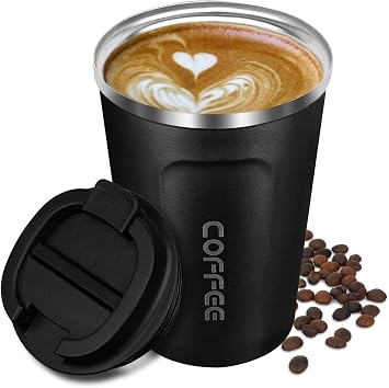 Caneca Térmica Yeaphy Coffee to Go 380ml Inox Preta