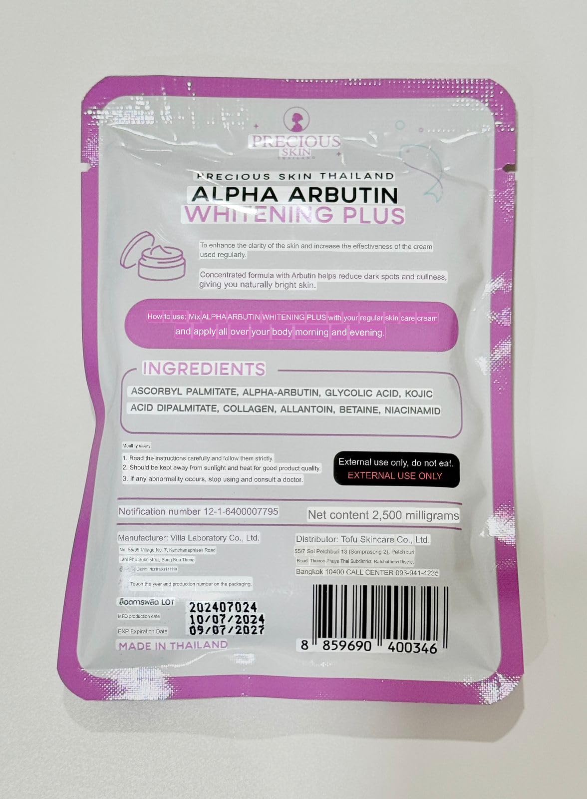 Jual Precious Skin Alpha Arbutin Whitening Plus Powder Isi 10  Campuran Body Lotion) I.144443210