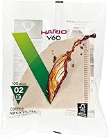 Hario V60 Size 02 Natural Paper Coffee Filters, 100 Count - Pour Over Dripper Filters for Clean, Sediment-Free Brew