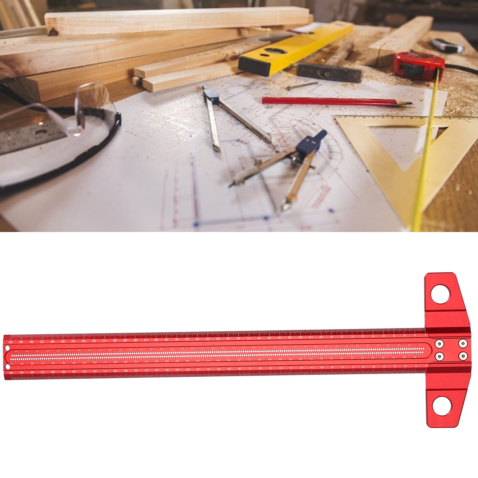 39 In Precision Ruler Square T-Shaped Woodworking Scriber Measuring Tool , Aluminum Alloy Architect Ruler - View #13