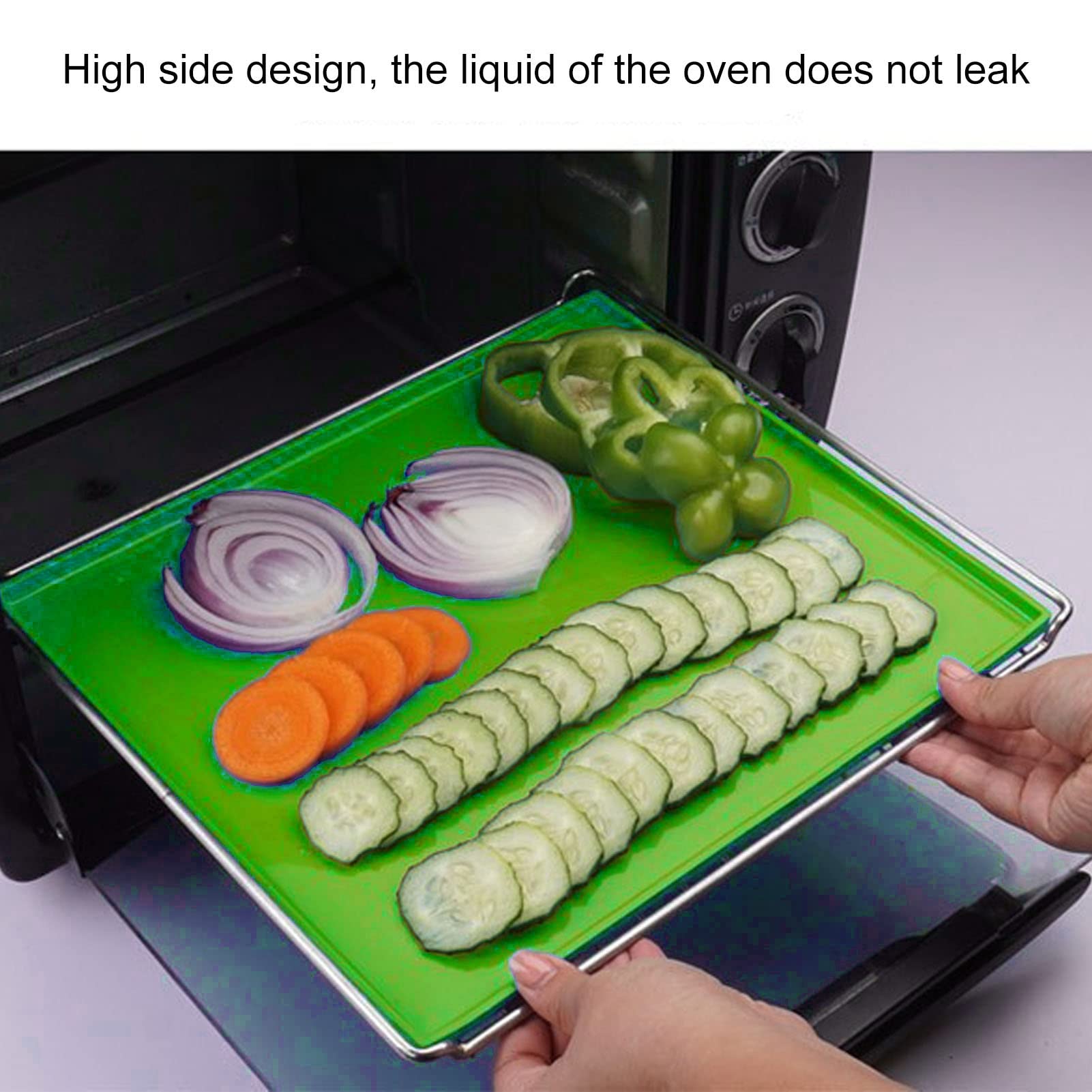 Food Grade High Temperature Resistance Prevent Sticking Fruit Dehydrator Sheets,4Pcs Silicone Dehydrator Mats,Nonstick Baking Rug Mat,for Jerky, Fruit, Herbs, Chips, Flax Crackers Crusts (Green),