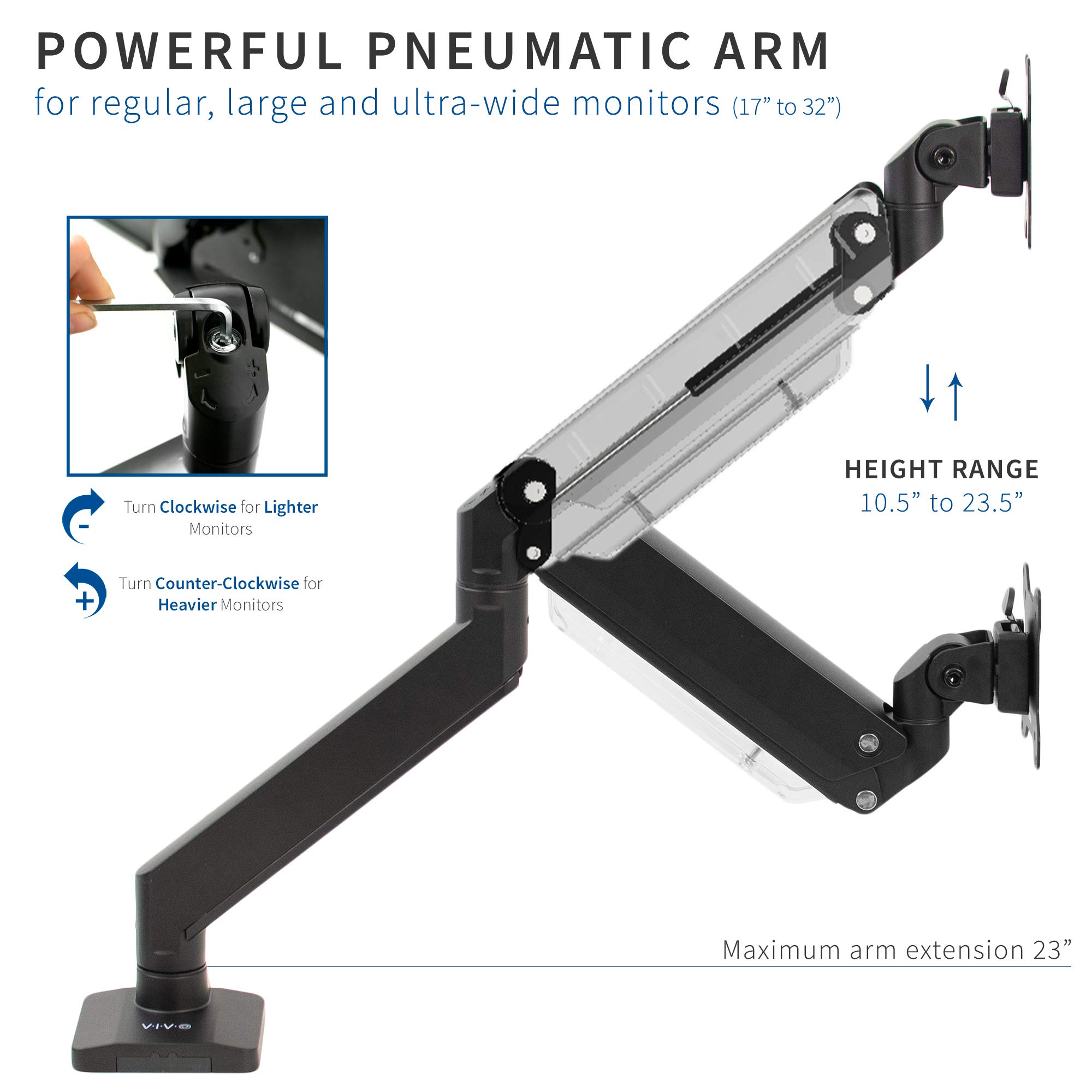 VIVO Premium Aluminum Heavy Duty Monitor Arm for Ultrawide Monitors up