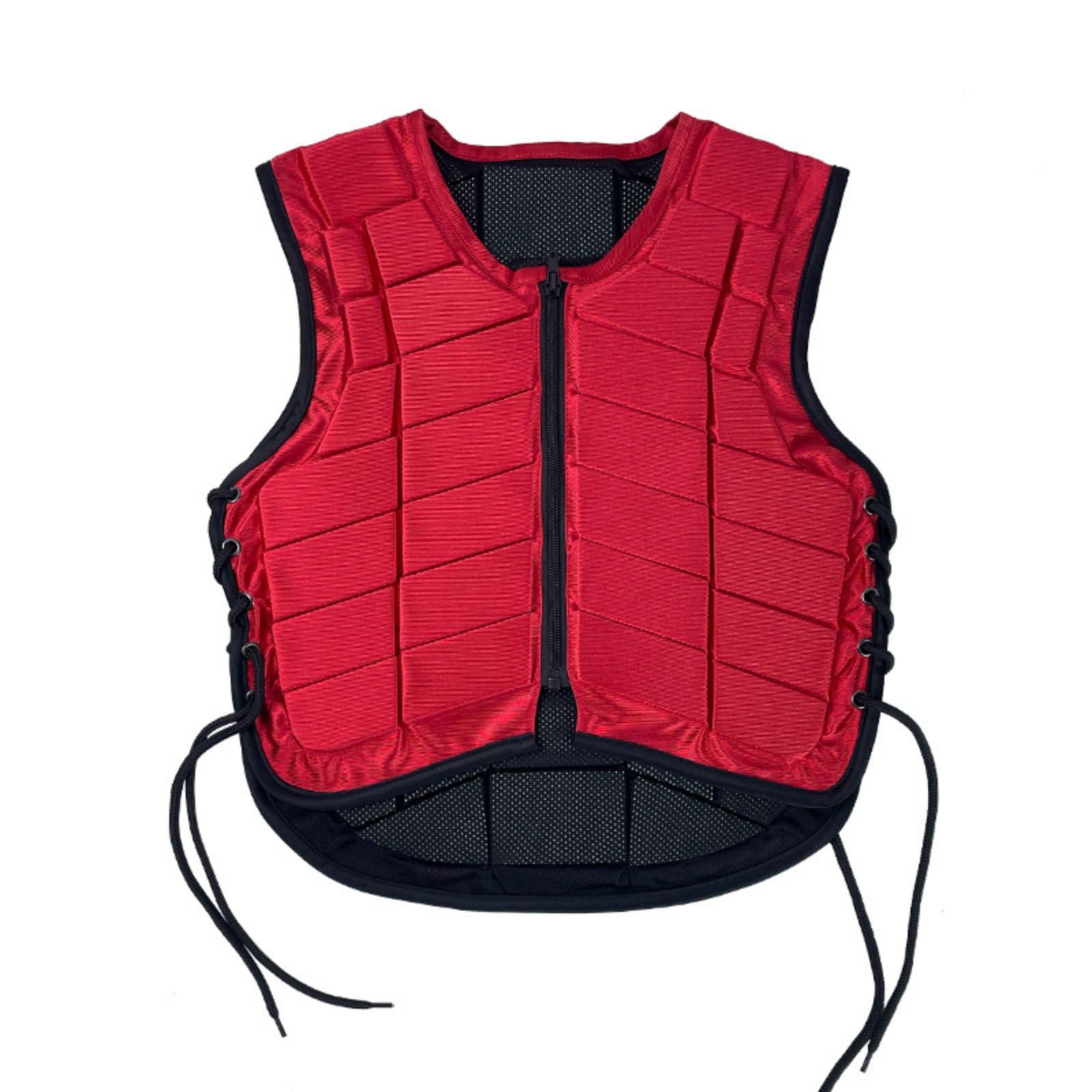 LOVIVER Chaleco Ecuestre con Paneles Segmentados Protector Corporal para Equitación Ajustable Mediante Cordones Laterales Material Absorbente de Golpes y Capa