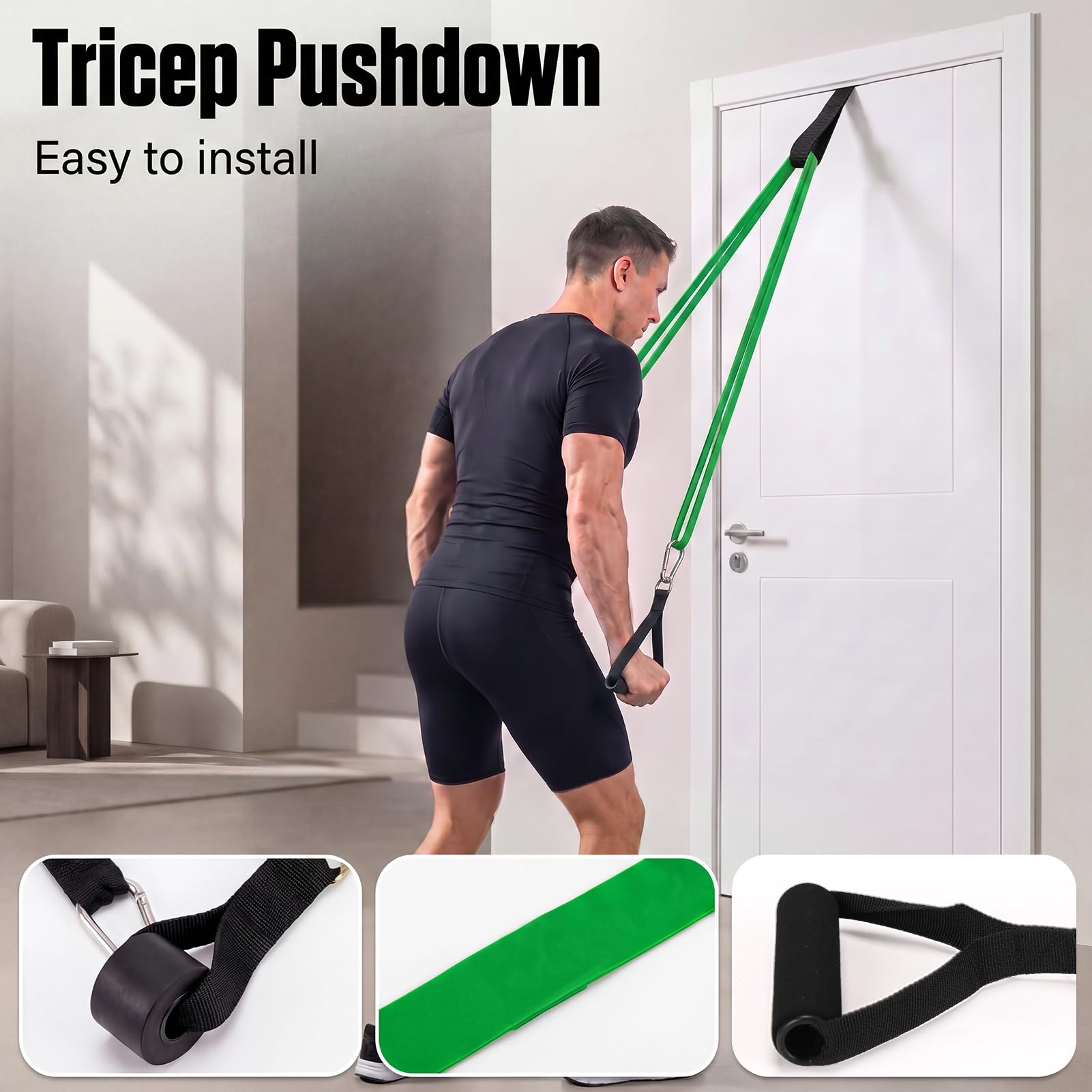 Hoikwo Set Elastici Fitness 5 Livelli di Intensità,con Ancoraggio Porta,Maniglie e Borsa,Elastico Palestra per Trazioni,Stretching,Yoga e Ginnastica