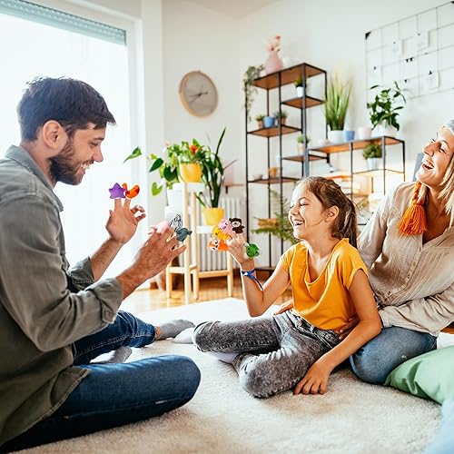 Miniatura 12 de Sealive 6 marionetas de dedo familiares para niños pequeños de 1 a 3 años – Marionetas de dedo de animales educativos interactivos para la hora