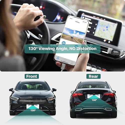 Miniatura 4 de GreenYi - Cámara de respaldo para placa de automóvil WiFi, inalámbrica para monitorear 720P HD cámara trasera  frontal de visión trasera para radio