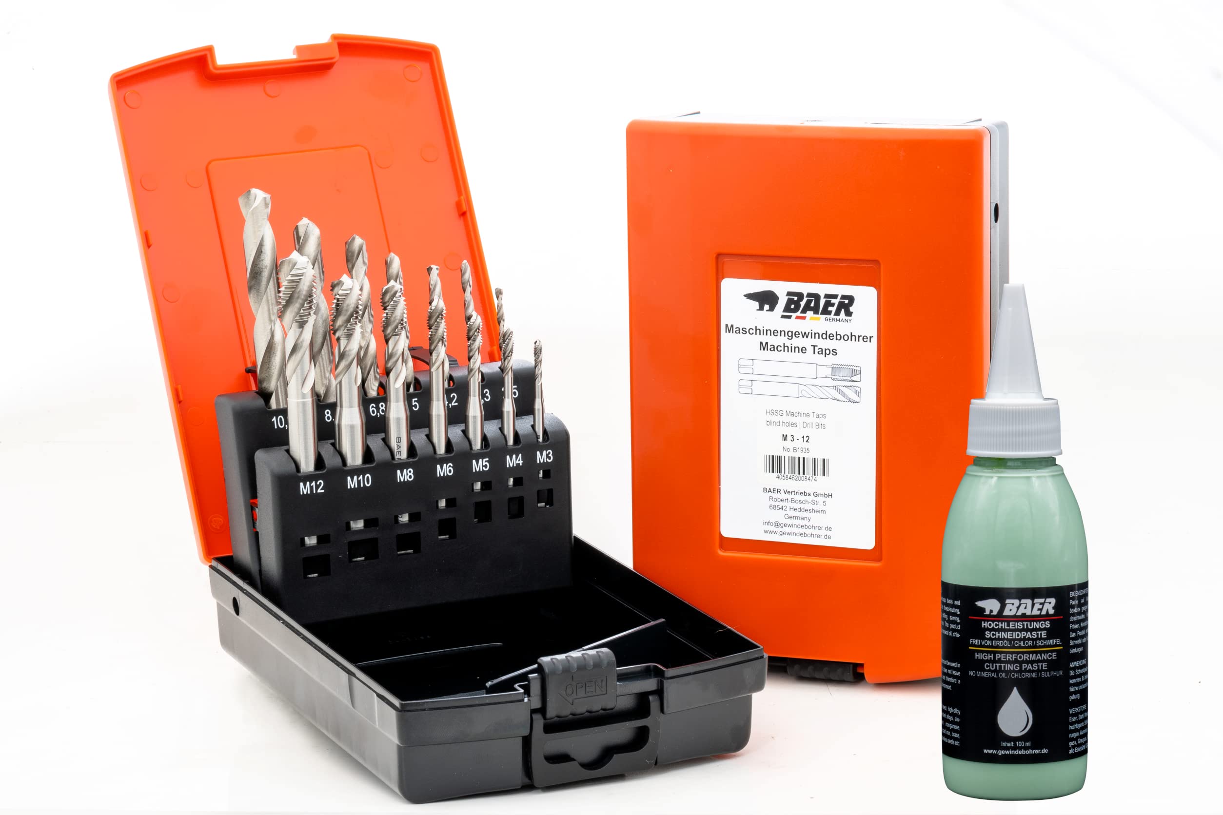 Maschio Filettato M8 HSS - Per Fori Passanti In Metallo, Legno E Plastica, Con Codolo Esagonale - Foto 2