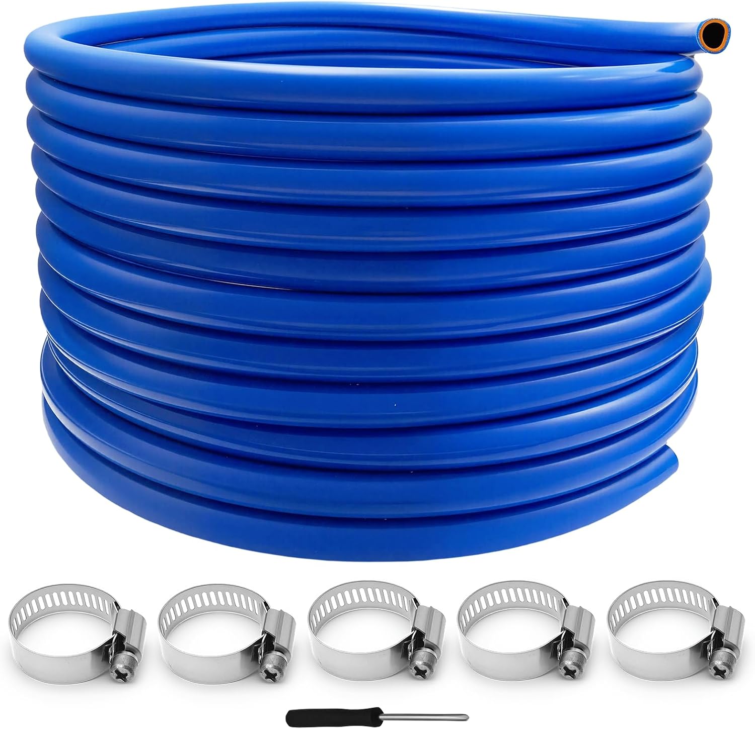 3/4" ID Silicone Heater Hose (50ft Roll), 100 PSI Working Pressure, Reinforced Coolant Radiator Hose for Vehicle Cooling Systems, Water & Gas Transport