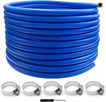 3/4" ID Silicone Heater Hose 50ft Roll, 100 PSI Working Pressure, Reinforced Coolant Radiator Hose for Vehicle Cooling Systems, Water & Gas Transport