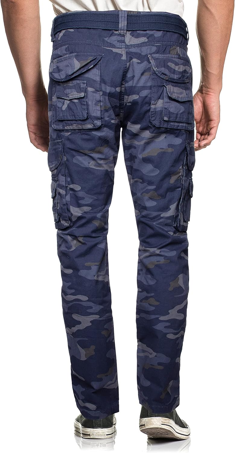 X RAY Mens Cargo Pants, Soft Cotton W/Deep Pockets & Belt Cargo Pants for Men Work and Travel - Image 2