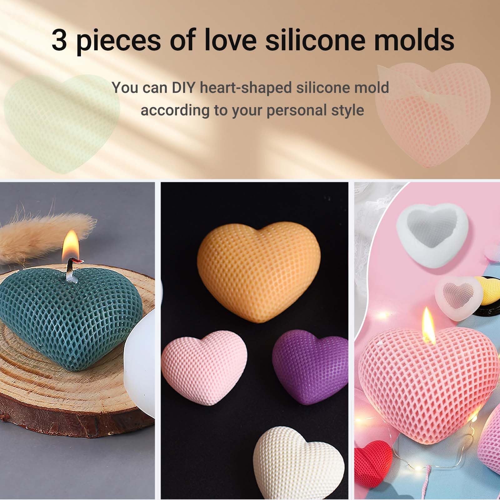 Stampi in silicone a forma di cuore per San Valentino per la produzione di sapone a forma di cuore stampi in silicone per la cottura al cioccolato