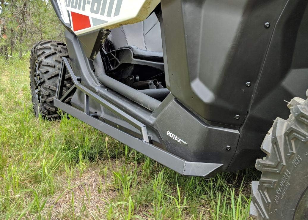 Precursor Rock Sliders Brush Guard Nerf Bars Tree Kickers for Can-Am Maverick X3 2-Seater - Black Square Steel Tubing