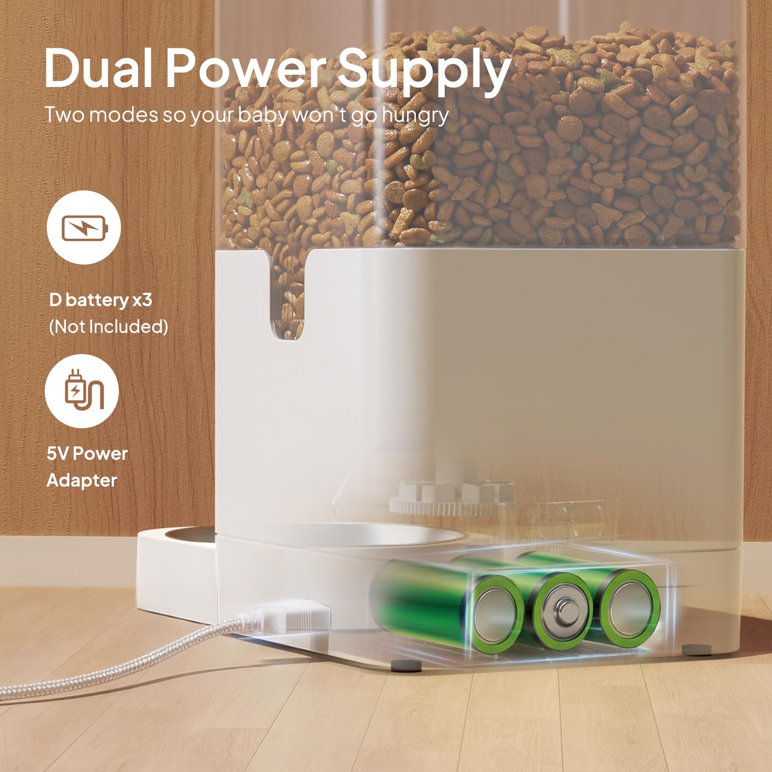 VOLUAS Automatic Cat Feeders - Dry Food Dispenser with Timer, Desiccant Bag, Programmable Portion Size Control 4 Meals Per Day, 10s Voice Recorder - image 5