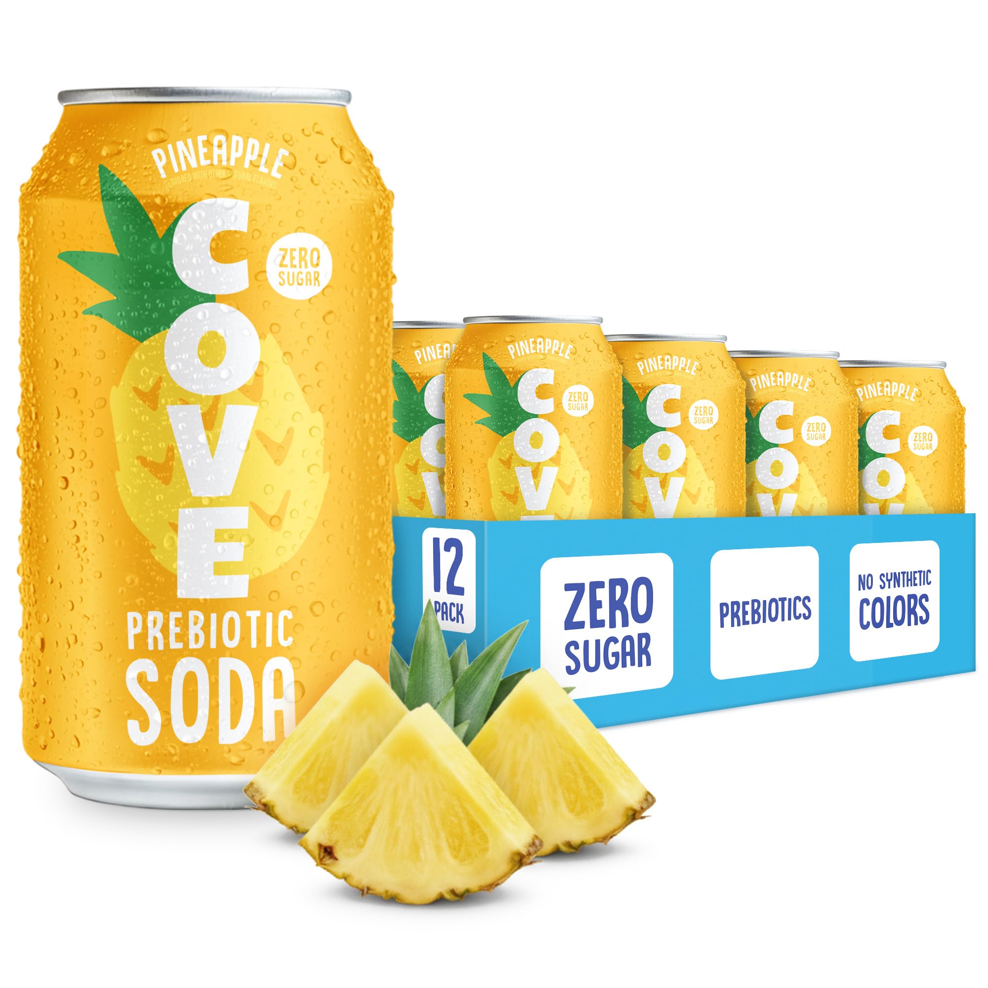 Amazon.com : Pineapple Prebiotic Soda Drink, Zero Sugar Healthy
