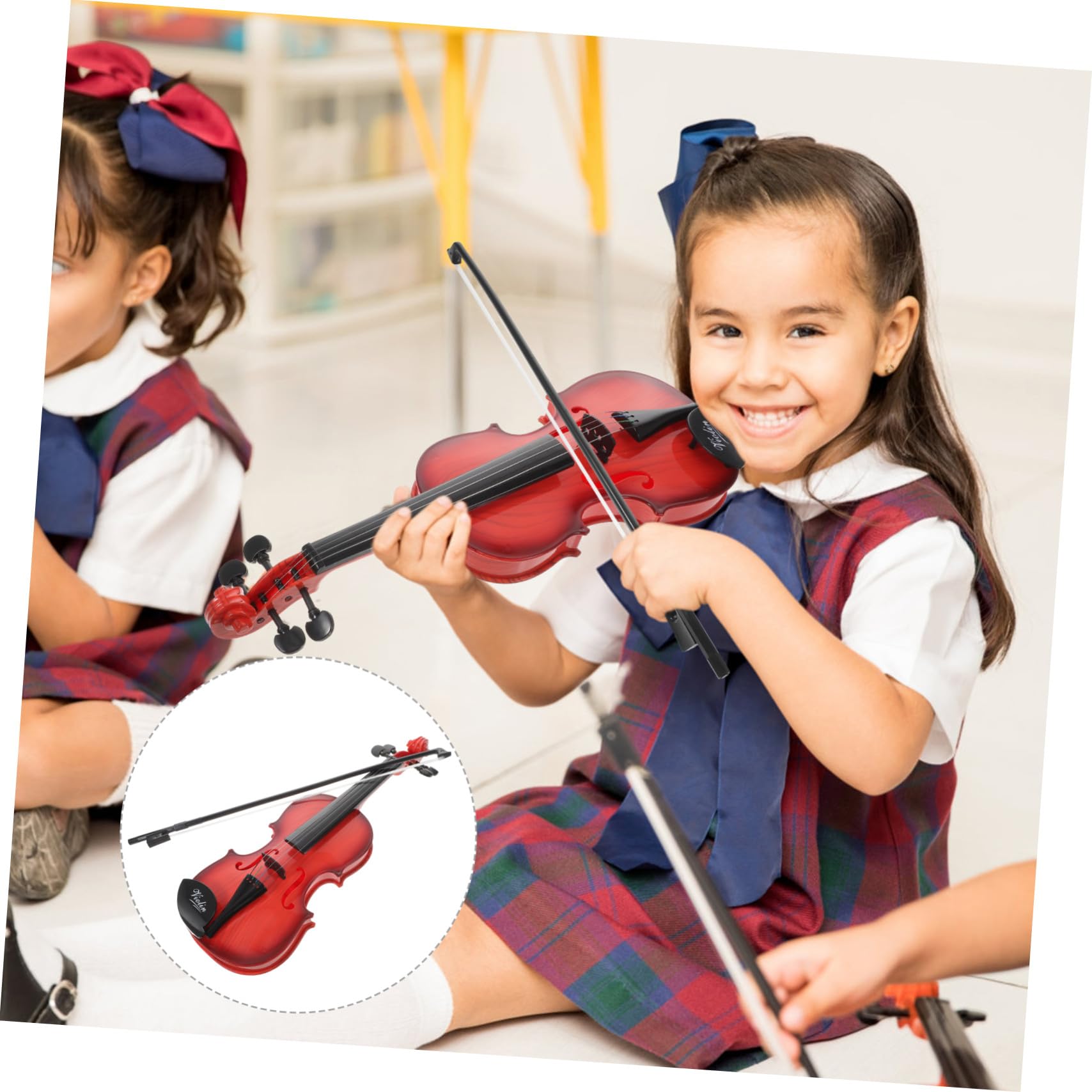 Violino Giocattolo Musicale per Bambini in Plastico, 1 Pezzo | Educazione Musicale e Compleanno, Forma di Violino Piccola e Delicata, Decorazioni Scuola