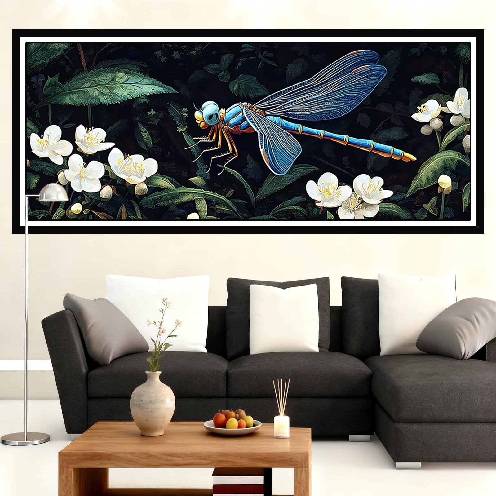 Z-98 Z-98 kwiaty do malowania po numerach, dla dorosłych, duże, 120 x 50 cm, do malowania roślinami po numerach, wesołe zestawy do malowania dla dorosłych, DIY, farby akrylowe, rysowanie, jesienne