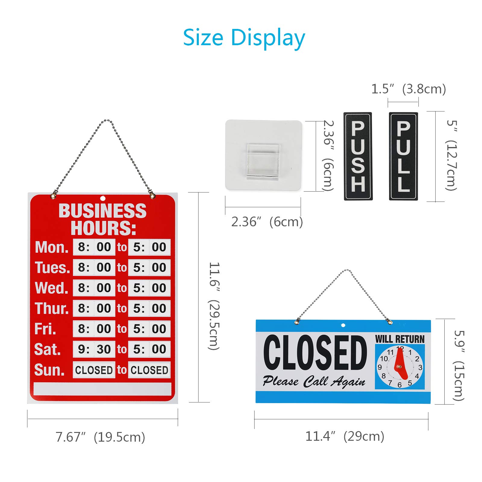 Buy KATOOM Open & Closed Sign, Opening Business Hours Sign Doublesided