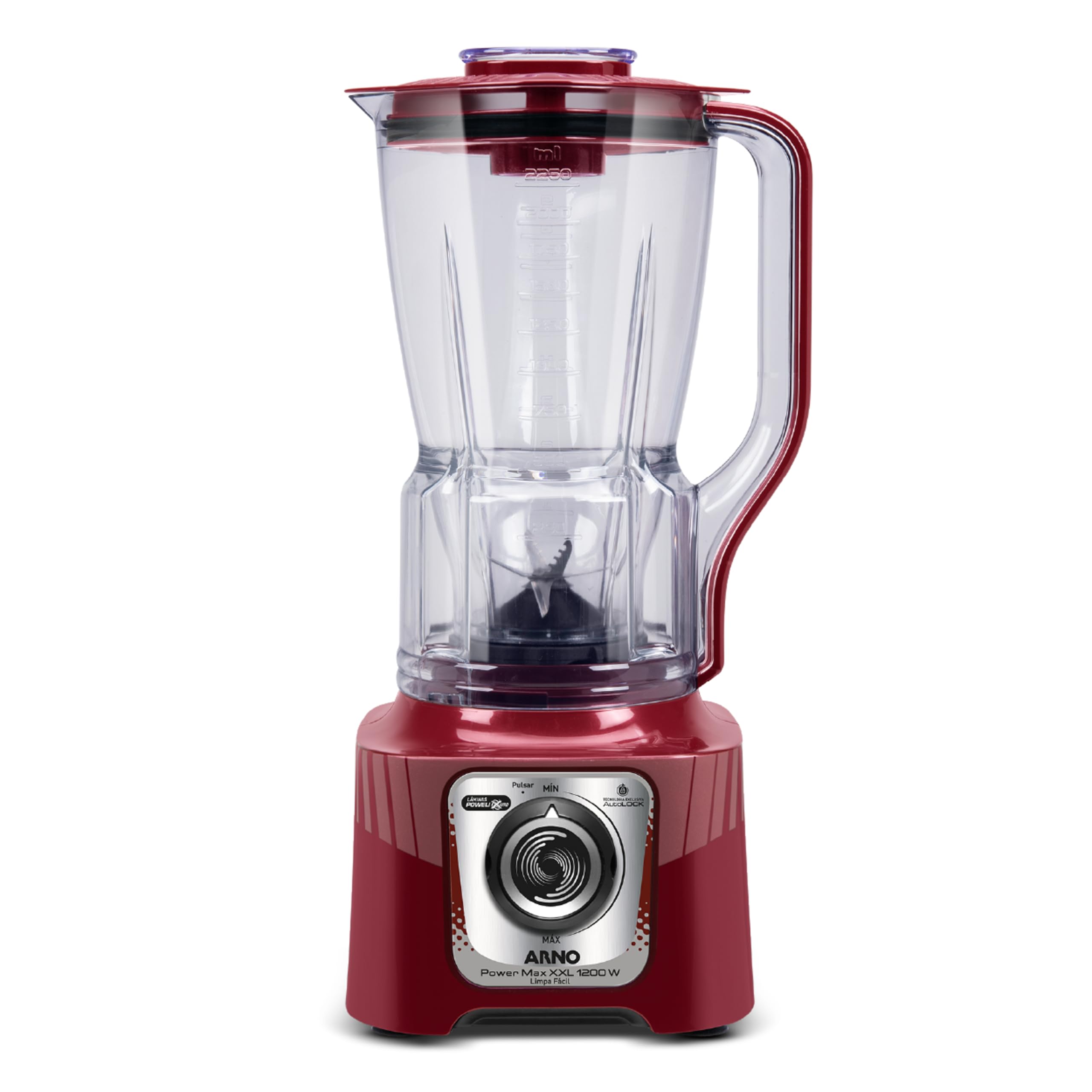 Liquidificador Arno Powermax 1200W XXL LN86, Carmim, com 6 Lâminas